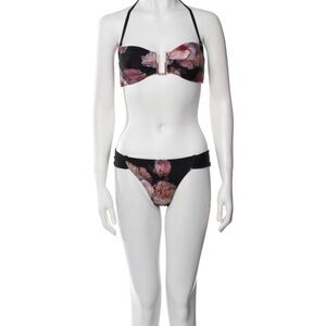 Ted Baker London Black and Pink Swim Bra